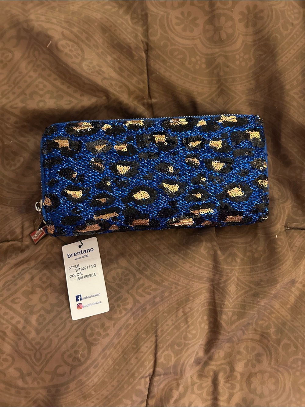 Brentano blue  Leopard Print Wallet